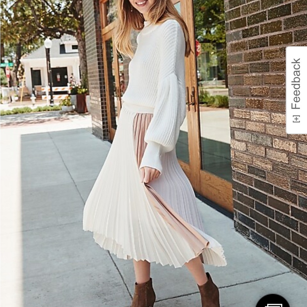 Express pleated midi skirt NWT